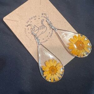 Sunflower Teardrop Earrings